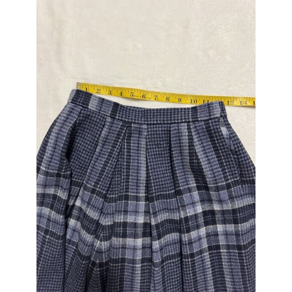 James Pringle Holm Mills Scotland Wool Skirt Blue Plaid Size 10 Long - Picture 4 of 10